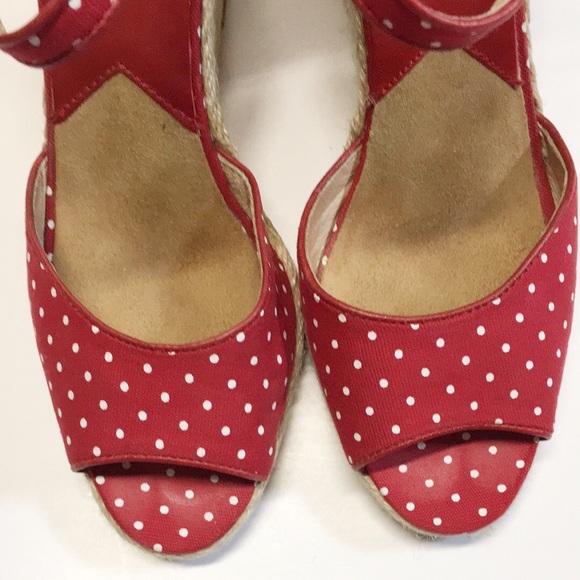 MICHAEL KORS MK Cabana Wedge Sandal Red Polka Dot - Picture 6 of 11